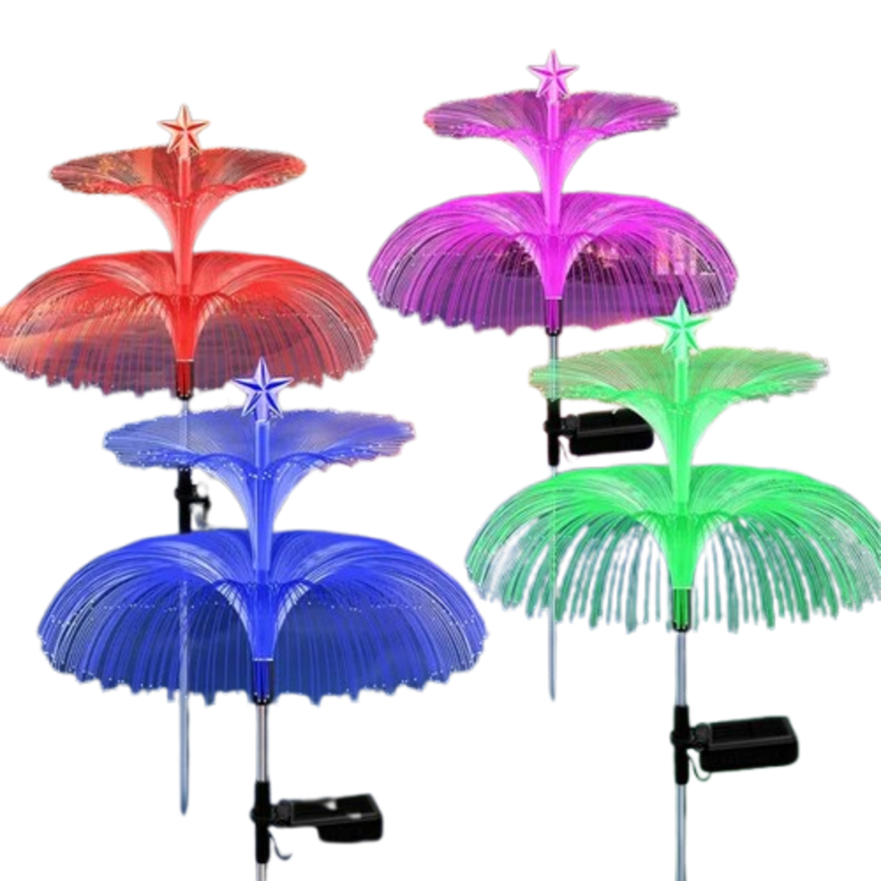 Solar Star Jellyfish Garden Lights – 7 Color Changing Fiber Optic Solar Lights for Outdoor Yard, Patio & Garden Decor